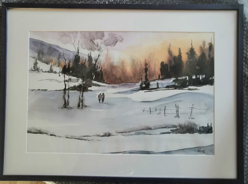 57 fred randonnee sous la neige 49x64cmeuros