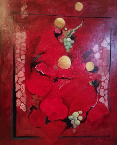 70 marie claude joulia le jardin des hesperides 73x73cmeuros